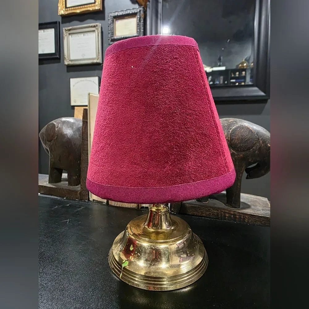 Burgundy Raspberry Small Clip On Lampshade Set Of 4 Sz 5.5'H Velvet Fabric
